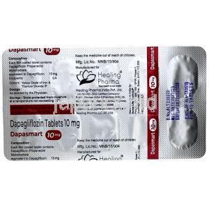 ダパスマート, ダパグリフロジン 10mg, 製造元：Healing Pharma, シート情報