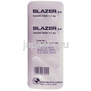 ブレーザー（シアリスジェネリック） タダラフィル 2.5mg 錠 (Sava Medica) 包装裏面