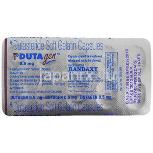 デュタステリド （デュタジェン / アボルブカプセル ジェネリック） 0.5mg カプセル (Ranbaxy) 包