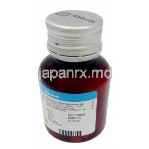 ネオメルカゾール, カルビマゾール 20 mg, 130 錠, 製造元：Abbott, ボトル情報