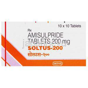 アミスルプリド（ソリアンジェネリック）, Soltus 200mg 錠 (Intas) 箱