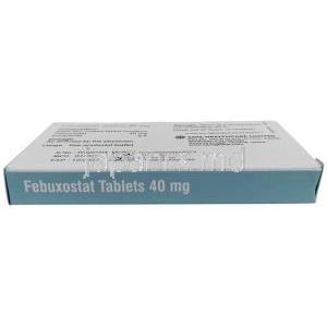 フェブキソスタット (Sava社製), フェブキソスタット 40 mg, 製造元：Sava Healthcare,箱底面-2