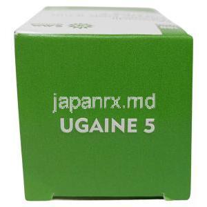 ウゲイン 5, ミノキシジル 5mg, 製造元：Sava Healthcare, ボトル形式,  箱上面
