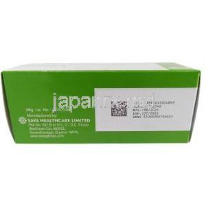 ウゲイン 5, ミノキシジル 5mg, 製造元：Sava Healthcare, シート形式,箱情報, 製造日, 消費期限