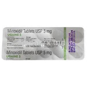 ウゲイン 5, ミノキシジル 5mg, 製造元：Sava Healthcare, シート形式,シート情報