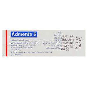 メマンティン Memantine  5mg 錠 (Sun Pharma) 製造者情報