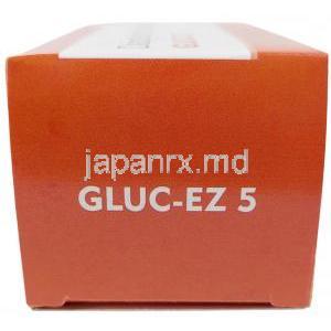 グルック イーゼット 5, ダパグリフロジン 5 mg, 製造元：SAVA Healthcare Limited, 箱側面