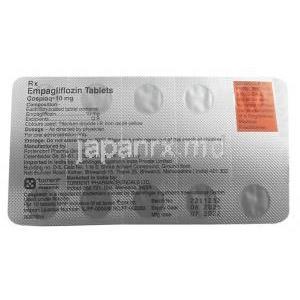 コスピアク,エンパグリフロジン 10mg, 製造元：Torrent Pharmaceuticals Ltd,シート情報