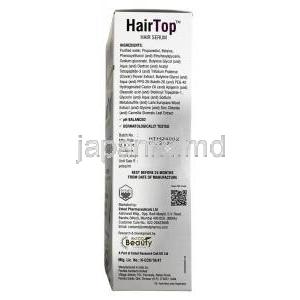 ヘアトップ ヘア美容液, ヘア美容液 60mL, 製造元：Entod Pharmaceuticals Ltd, 箱情報, 製造日