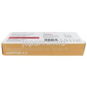 アクセプター 2.5, ベナゼプリル 2.5 mg, 製造元：SAVA Healthcare,箱情報, 箱底面1