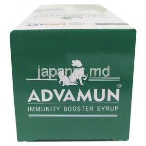 アドバマン免疫ブースターシロップ, シロップ（ペット用） 200 mL, 製造元：SAVA Healthcare,箱上面