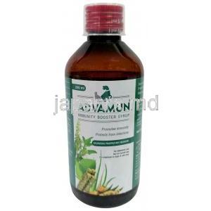 アドバマン免疫ブースターシロップ, シロップ（ペット用） 200 mL, 製造元：SAVA Healthcare,ボトル表面