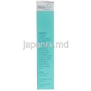 メラシュア 美白エマルジェル, ジェル 20 g, 製造元：Talent India, 箱情報,成分, 保管方法