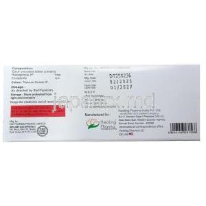 ヒレパ 1, レパグリニド 1 mg, 製造元：Healing Pharma India Pvt Ltd, 箱情報, 製造日, 消費期限