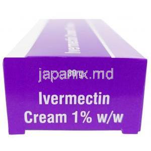 イベルメクチン クリーム, イベルメクチン 1 %, クリーム 30 g, 製造元：Sava Healthcare, 箱側面