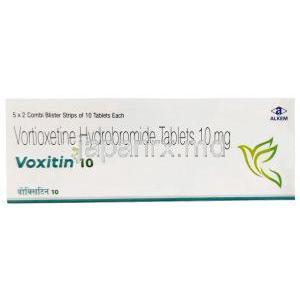 ボクシチン 10, ボルチオキセチン 10 mg, 製造元：Alkem Laboratories Ltd, 箱表面