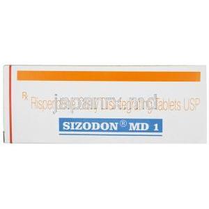 シゾドン MD 1, リスペリドン 1mg, 製造元：Sun Pharma,箱表面