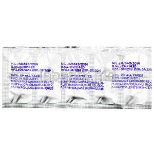 シゾドン 1, リスペリドン 1mg, 製造元：Sun Pharma,シート情報, 製造日, 消費期限
