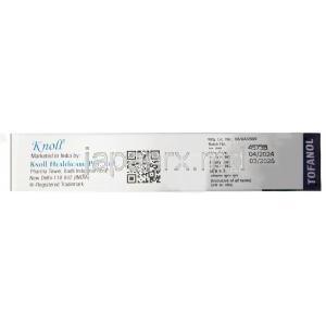 トファノール軟膏, トファシチニブ 2%, 軟膏  10 g, 製造元：Knoll Healthcare Pvt Ltd, 箱情報