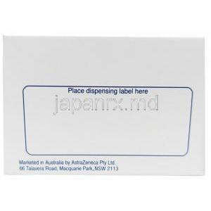 ゾーミッグ,ゾルミトリプタン 2.5mg, 2 錠, 製造元：アストラゼネカ, 箱裏面
