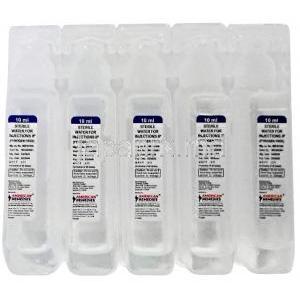 滅菌注射用水 (パイロジェンフリー) 10 mL X 5本, 製造元：American Remedies, バイアル X 5本