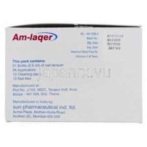 アモロルフィン, アモロルフィン （ペキロンクリームジェネリック） 爪塗付剤Am-Laquer 5% 2.5ml  (Sun Pha