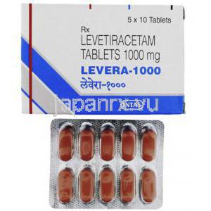 レベラ Levera, イーケプラ ジェネリック, レベチラセタム  1,000mg 錠 (Intas)