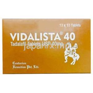 ビダリスタ 40, タダラフィル 40 mg, 製造元：Centurion, 箱表面 (新パッケージ)