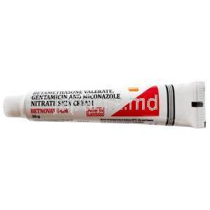 ベトノベート GM, ベタメタゾン 0.1%w/w/ ゲンタマイシン 0.1%w/w/ ミコナゾール 2%w/w, クリーム 20 g, GSK, チューブ表面（ラミネートチューブ）
