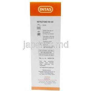 アンドレ アイカル NF 点眼薬, 点眼薬 10 mL, 製造元：Intas Pharmaceuticals Ltd, 箱情報, 使用方法