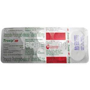 トロキシップOD, トロキシピド 300 mg, 製造元：Zuventus Healthcare Ltd, シート情報