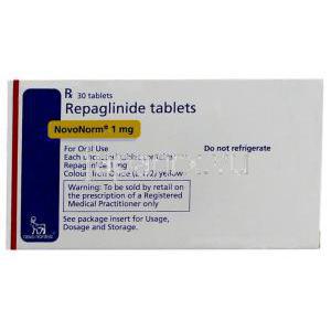レパグリニド（シュアポスト ジェネリック）, ノボノーム Novonorm 1mg 錠 (Novo Nordisk) 箱