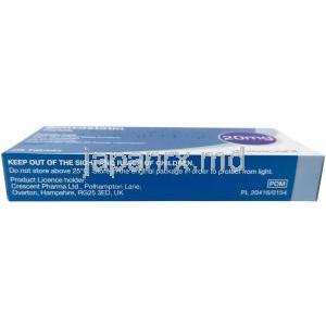 クレッセントファーマ製シンバスタチン,シンバスタチン 20mg, 製造元：Crescent Pharma, 箱情報, 保管方法