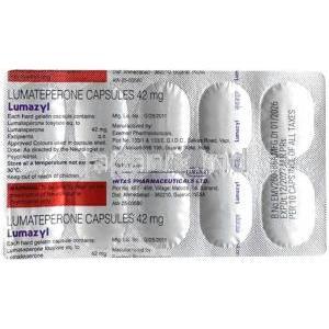 ルマジル, ルマテペロン 42 mg, 製造元：Intas Pharma, シート情報