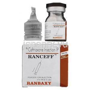 Ranceff 250, ロセフィン ジェネリック, セフトリアキソンナトリウム 500mg 注射 (Ranbaxy)