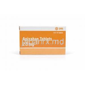 アピキサバン 2.5mg 100錠, エリキュース ジェネリック (SAVA), 箱