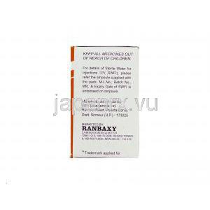 Ranceff 250, ロセフィン ジェネリック, セフトリアキソンナトリウム 500mg 注射 (Ranbaxy) 製造者情報