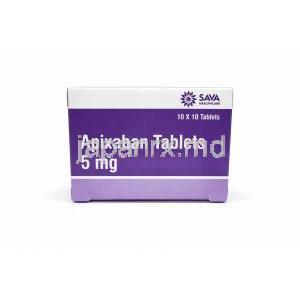 アピキサバン 錠 5mg (Sava社製), 箱側面