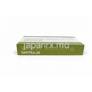 サビトラ-20, バルデナフィル 20 mg, 製造元：Vista Pharma, 箱底面