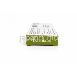 サビトラ-20, バルデナフィル 20 mg, 製造元：Vista Pharma, 箱側面-2