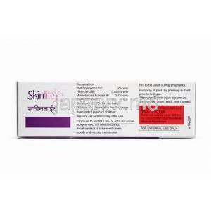 スキンライト クリーム (ヒドロキノン/ トレチノイン/ モメタゾン) 15g, 商品詳細成分、用法、保存方法、注意事項