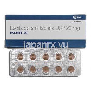 エスサート Escert, エスシタロプラム 20mg 錠