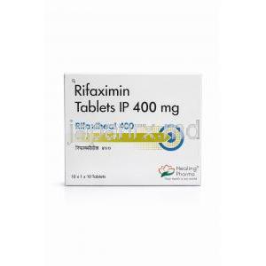 リファキシヒール, リファキシミン 550mg, 製造元：Healing Pharma India Pvt Ltd, 箱表面