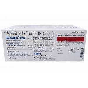 ベンデックス400, アルベンダゾール 400 mg, 商品情報(成分・用法・用量・注意事項)