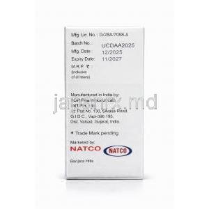 カザヴィ注射, セフタジジム 2g/ アビバクタム 0.5g,バイアル (粉末),製造元： Natco Pharma, 商品情報