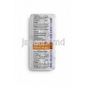 エンパグリフロジン 10mg (Vista社製),エンパグリフロジン 10mg , 製造元：Vista Pharma, シート情報