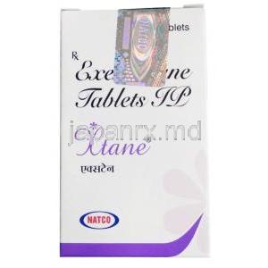 エクスタン, エキセメスタン 25 mg, 製造元：Natco Pharma, 箱表面