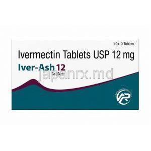 イバーアッシュ 12, イベルメクチン 12 mg, 箱表面