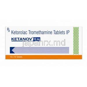 ケタノフ, ケトロラク 10mg, 製造元：Sun Pharma, 箱表面
