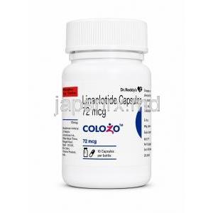 Colozo, Linaclotide 72 mcg,Dr.Reddy’s, Bottle front view